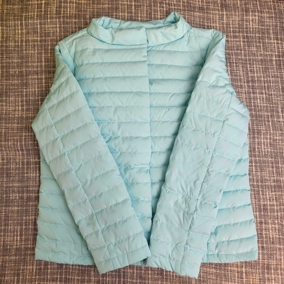 Talbots Quilted Down Puffer Jacket Flattering Sea Green Women's S - Picture 13 of 16
